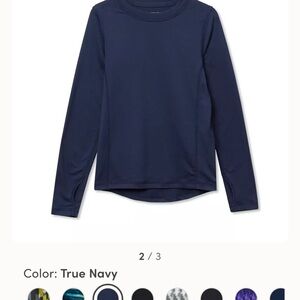 Lands' End Kids Long Sleeve Base Layer/ Long Underwear in Navy Blue- XL (14/16)